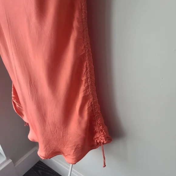 Aritzia Wilfred Only Slip Dress Fresco Pink Cowl Neck Satin Sz Medium Spring - Picture 4 of 9